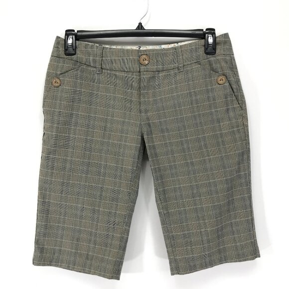 Element Plaid Bermuda Shorts Juniors' Size 5 Pockets Stretch Skater Casual - Picture 1 of 11